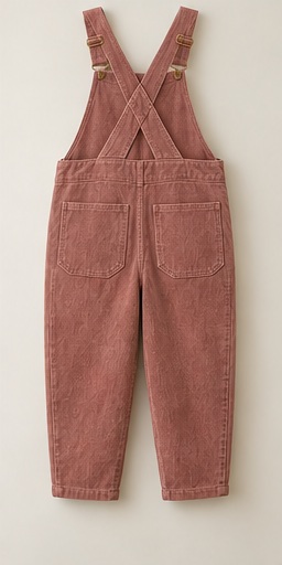 Rosewood Quiet Overalls, Dusty Rose, back view